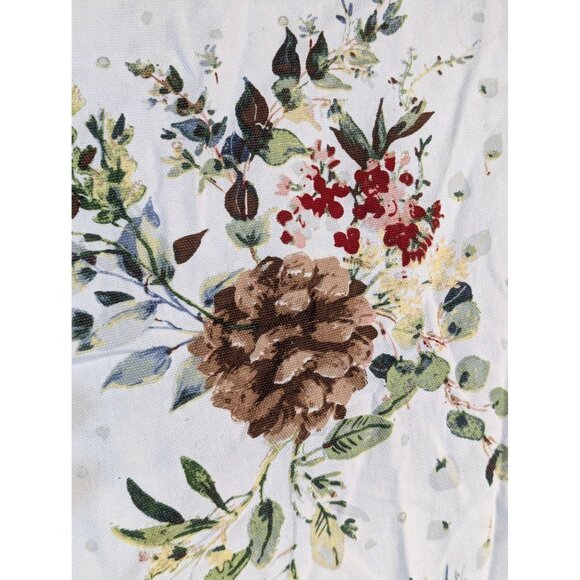 Ralph Lauren Home Pinecone & Floral Cotton Tablecloth 66" Width Round Rustic - Picture 2 of 4